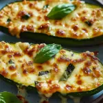 Cheesy Garlic Zucchini Steaks