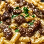Creamy Garlic Beef Pasta