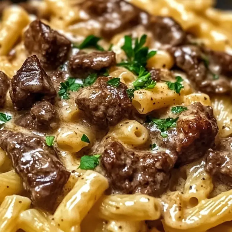 Creamy Garlic Beef Pasta