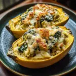 Spinach and Artichoke Stuffed Spaghetti Squash