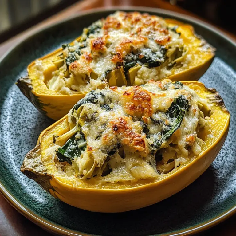 Spinach and Artichoke Stuffed Spaghetti Squash