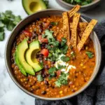 Vegan Lentil Tortilla Soup