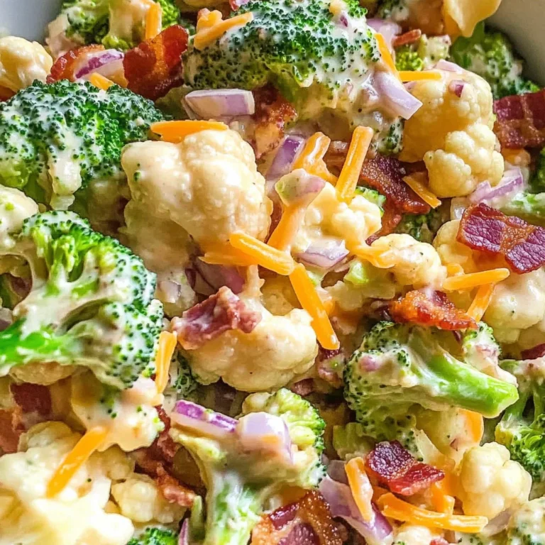 Broccoli Cauliflower Salad with Bacon Recipe