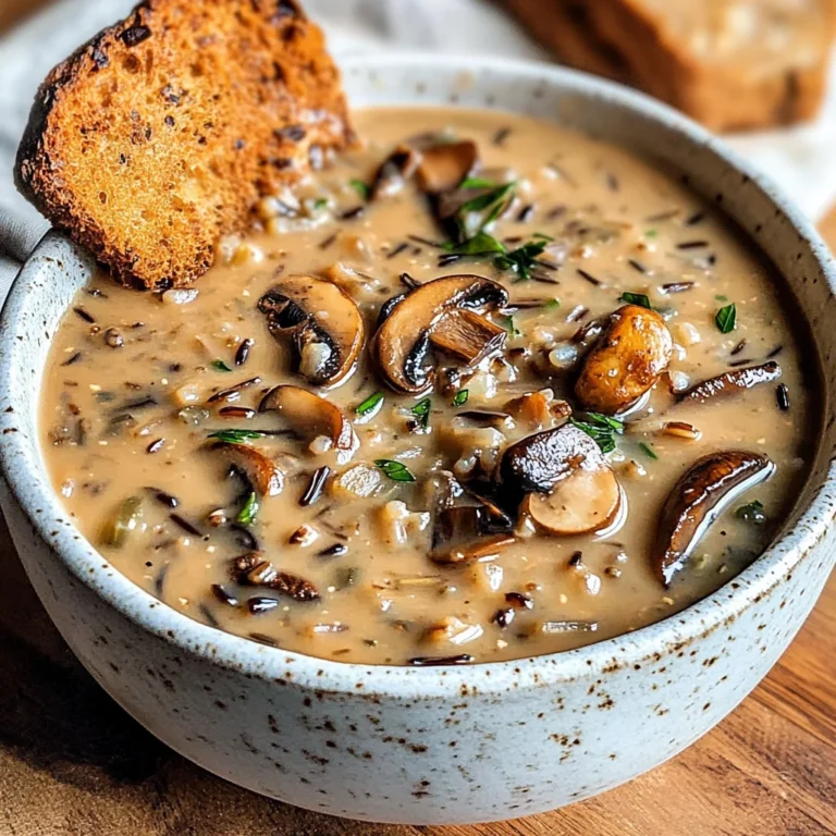 Vegan Mushroom Wild Rice Soup
