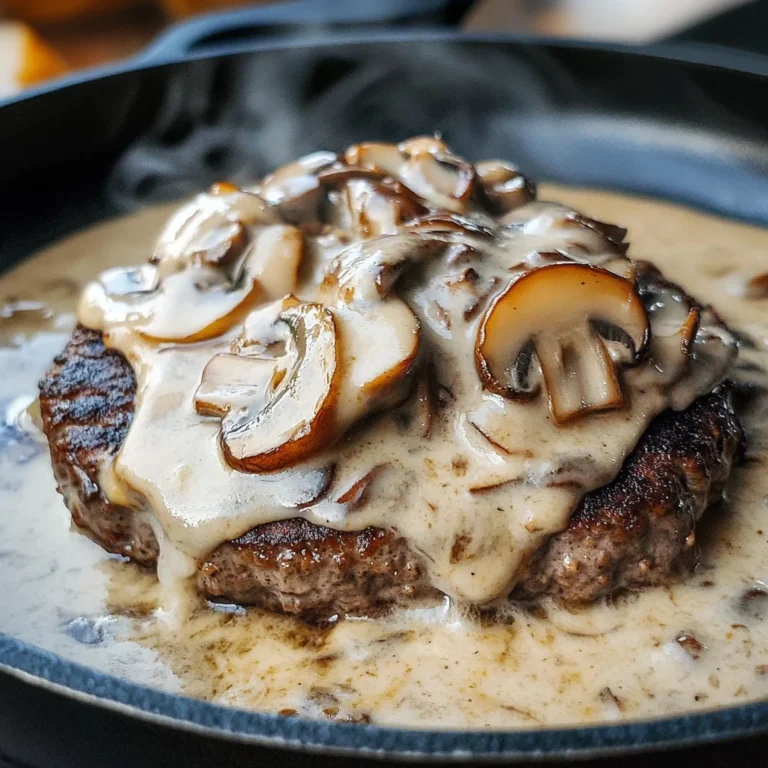 Keto Burger Steak with Mushroom Gravy Recipe
