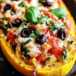 Vegetarian Spaghetti Squash Boats