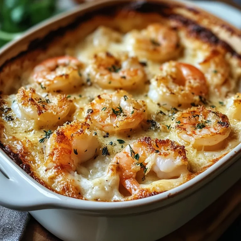 Keto Garlic Shrimp Au Gratin